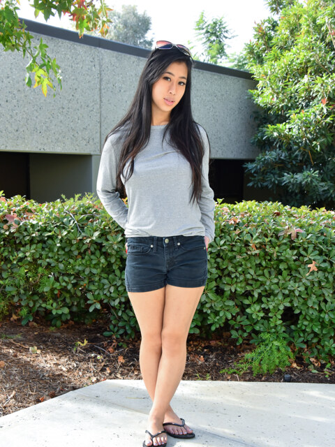 Jade Kush Flashes Big Tits In Denim Shorts Outdoors