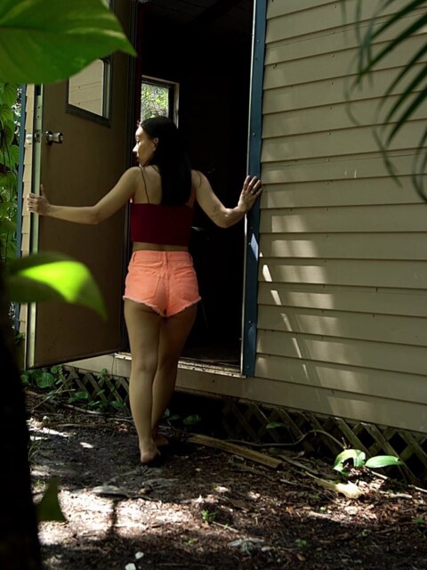 Kimmy Kimm Backyard Shed Fuck Ends In A Sticky Facial