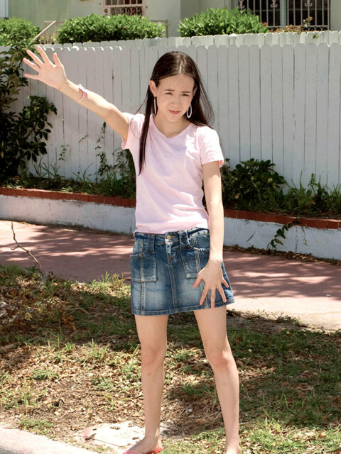 Amai Liu Picked Up And Fucked In Her Denim Skirt