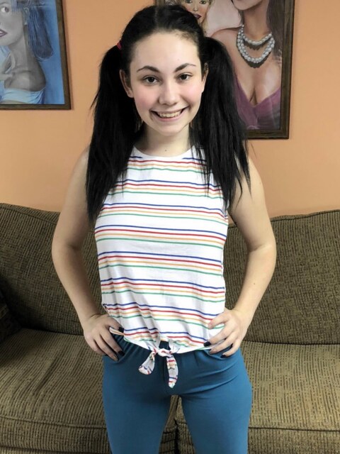 Lenna Lux On Her Knees Sucking Cock In Pigtails And Leggings 2