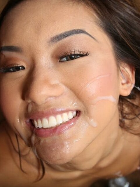 Alina Li In Fishnets Sucking Cock And Taking A Messy Facial 16