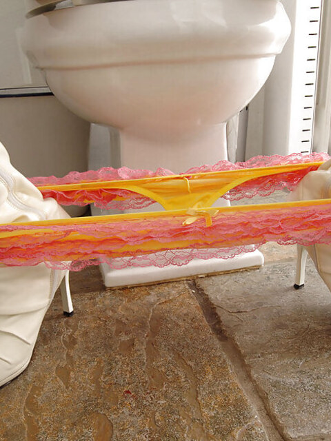 Topless Bathroom Tease With Yuma Asami In Pink Wig And Boots 10